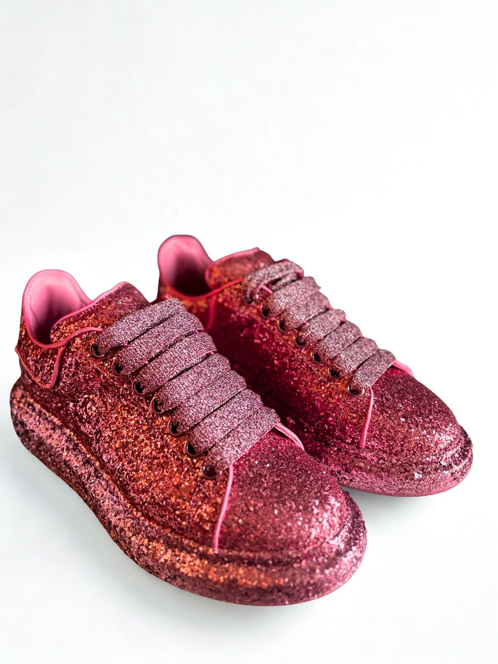 Alexander McQueen Pink Glitter Sneakers